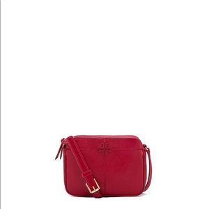 Tory Burch ivy micro patent crossbody scarlet